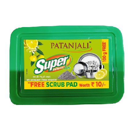 Patanjali Dishwash Bar-600G (500G+100G)+Scrub Pad