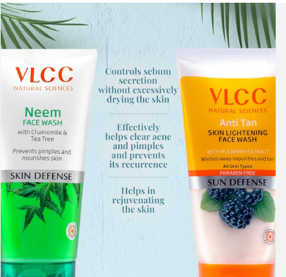 VLCC Neem Face Wash + Anti Tan Skin Lightening Face Wash 150gm