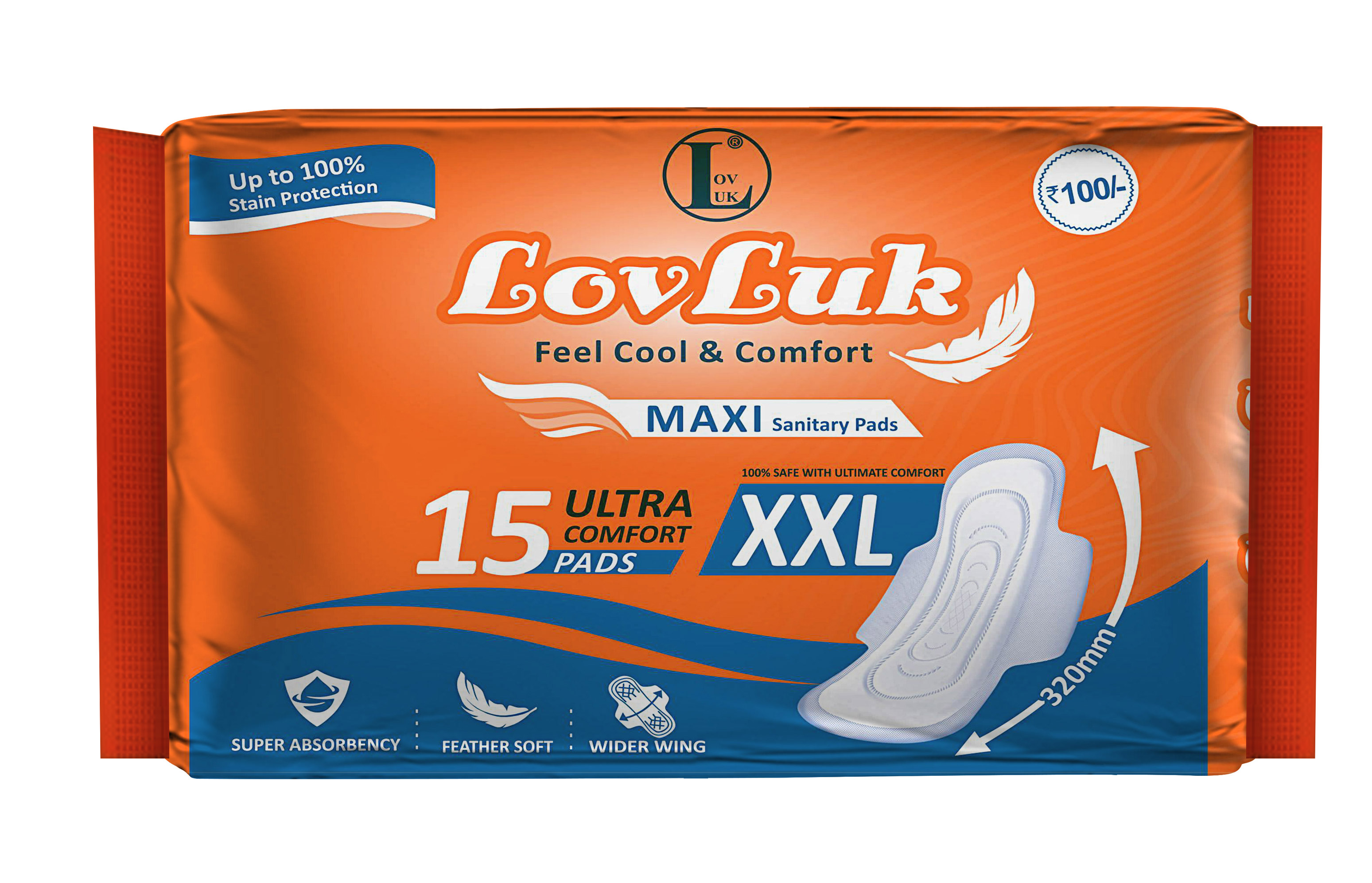 LovLuk Sanitary pads- XXL 15pcs/packet