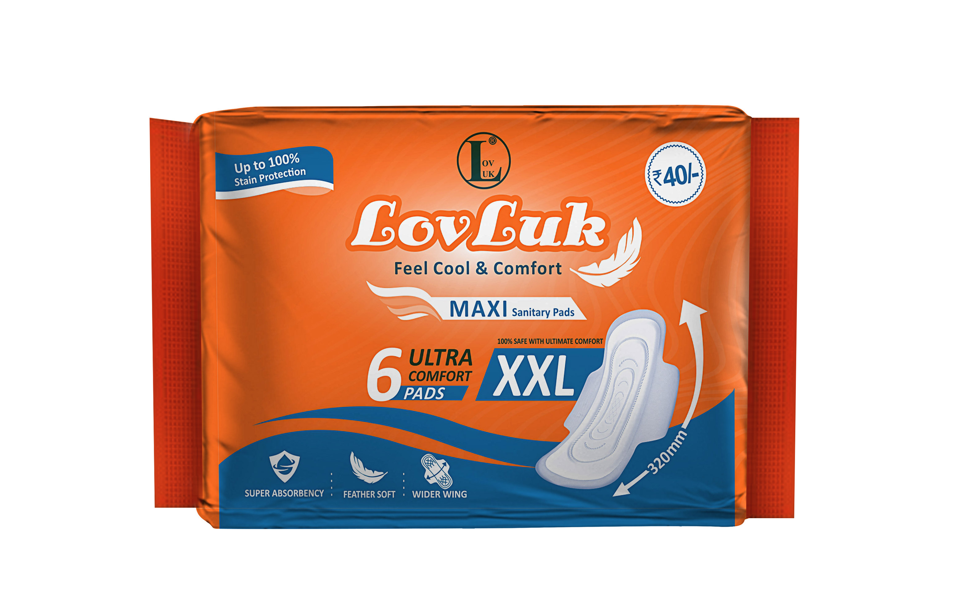 LovLuk Sanitary pads (XXL)- 6 pcs/packet