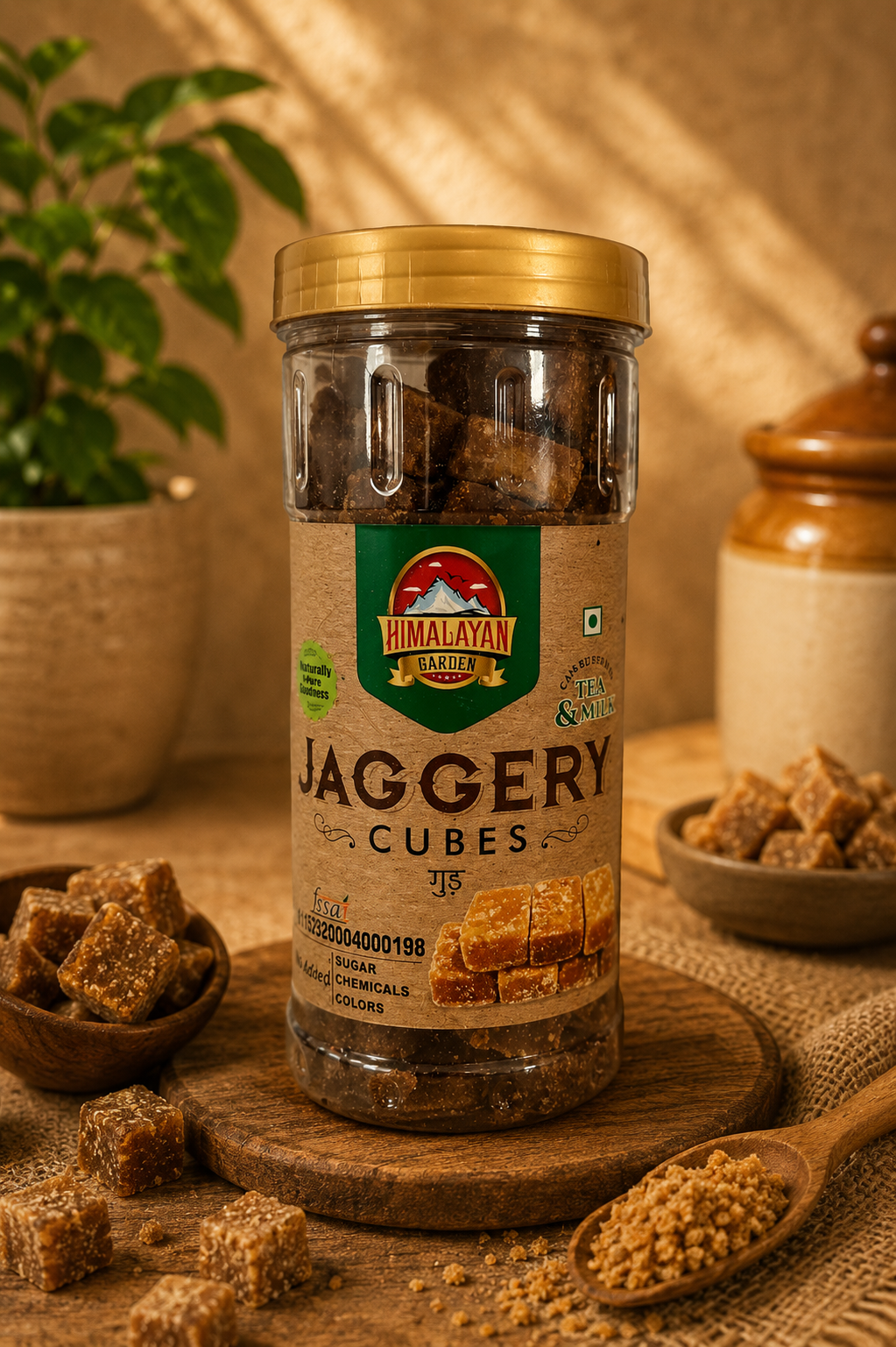 HIMALAYAN GARDEN MASALA JAGGERY CUBES 500 GMS