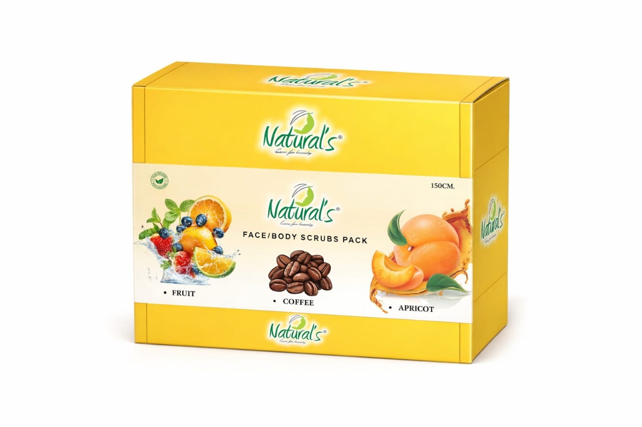 Natural's Care For Beauty Face/Body Scrub Pack Of 3 | fruit, Coffee & Apricot
