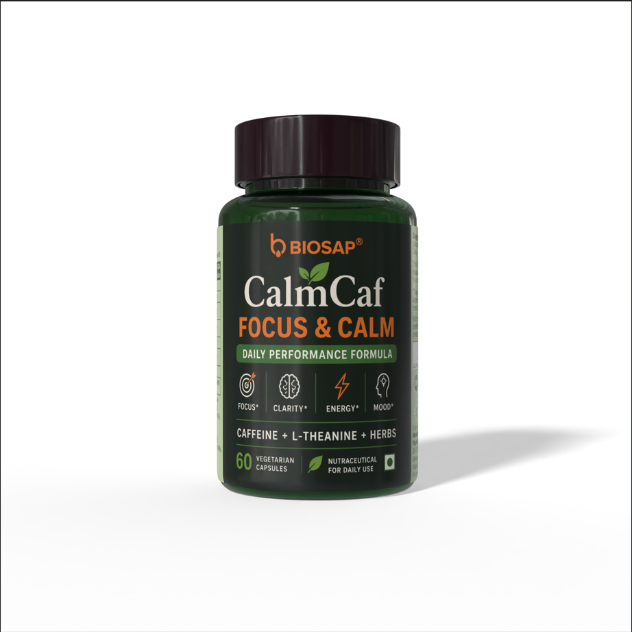 CalmCaf Focus Capsules – Caffeine + L-Theanine for Calm, Steady Energy | 60 Capsules